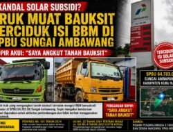 Truk Angkut Bauksit Terciduk Mengisi BBM diSPBU 64.783.08 Sungai Ambawang
