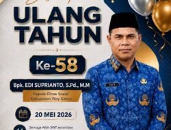 SELAMAT ULANG TAHUN YANG KE-58BAPAK EDI SUPRIANTO, S.Pd., M.M.KEPALA DINAS SOSIAL KABUPATEN WAY KANAN