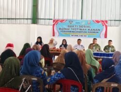 BAKTI SOSIAL KODIM 0427/WAY KANAN GELAR PELAYANAN KB DI KAMPUNG SUKABUMI