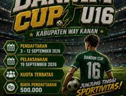 DANDIM CUP U-16 DIGELAR DI LAPANGAN MANUNGGAL, DANDIM 0427/WAY KANAN DORONG GENERASI MUDA BERPRESTASI