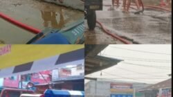 TETAP KONSISTEN MESKI MULAI TURUN HUJAN, YAYASAN BPAM LANJUTKAN PENYEMPROTAN & PENYIKATAN JALAN DI MELIAU